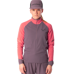 Dynafit Alpine LS 1/2 zip Tee W/ Chili Sport