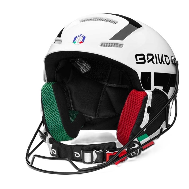 kask narciarski BRIKO SLALOM MULTI IMPACT FISI shiny white-black rozm 54 cm