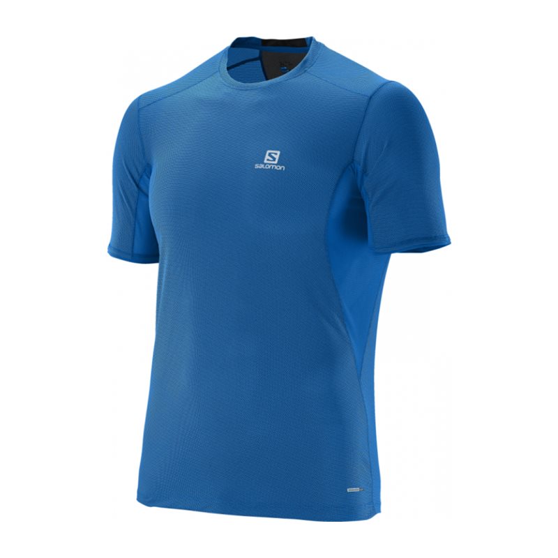 Koszulka biegowa męska Salomon Trail Runner Ss Tee- union blue