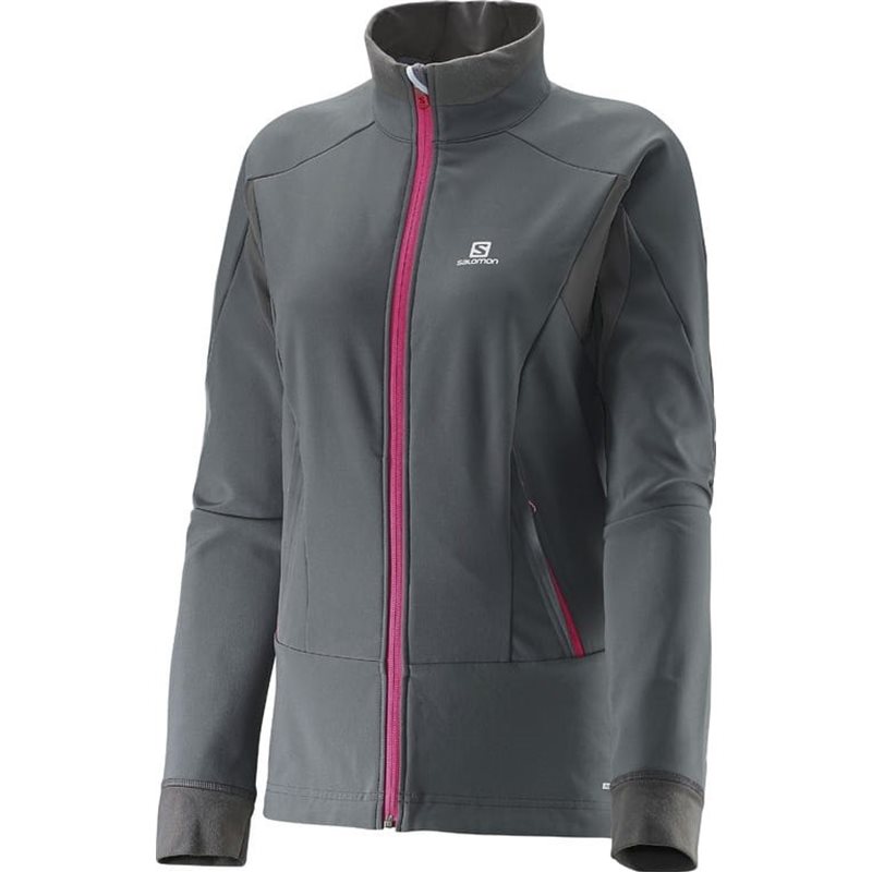 kurtka biegowa damska Salomon Momentum Softshell Jacket- galet grey
