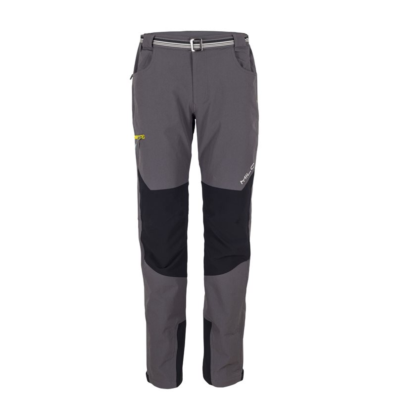 Spodnie trekkingowe męskie Milo TACUL- grey/black - yellow zips