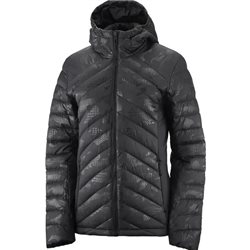 Salomon kurtka puchowa damska TRANSITION DOWN HOODIE black
