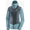 kurtka damska SALOMON HALOES DOWN HYBRID hoodie - smokey blue