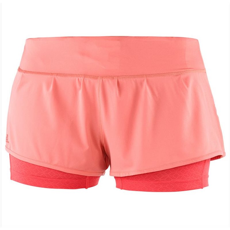 Spodenki biegowe damskie 2w1 SALOMON ELEVATE AERO desert flower