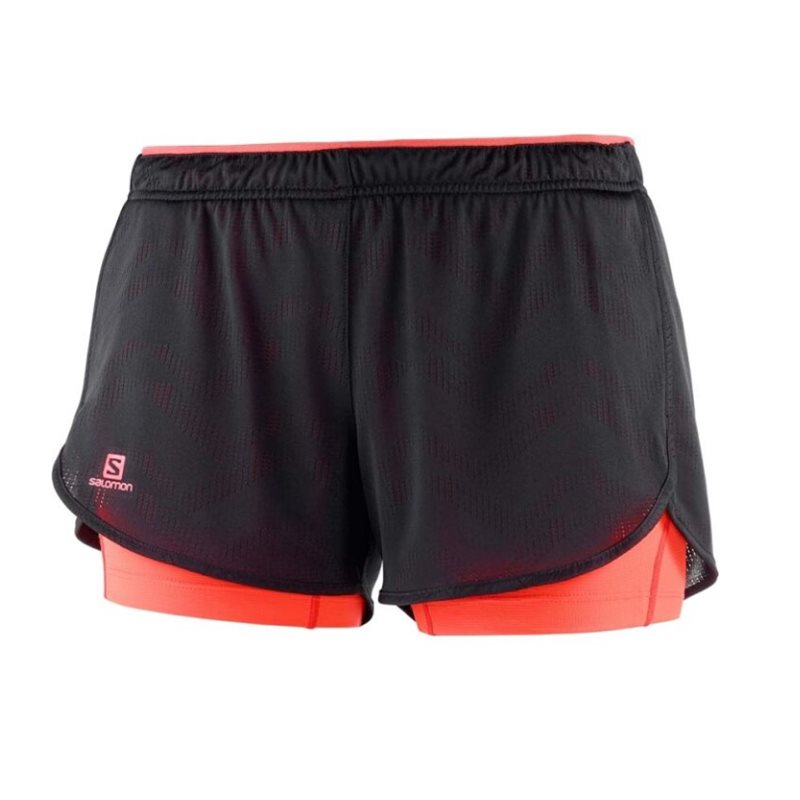 spodenki biegowe damskie 2w1 SALOMON AGILE black