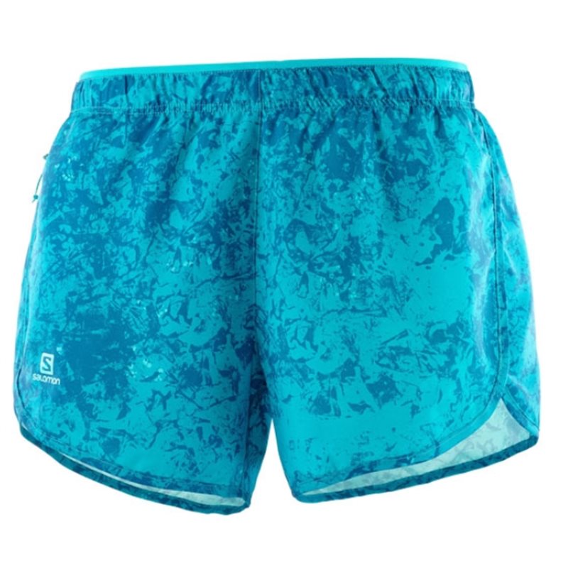 spodenki biegowe damskie SALOMON AGILE TILE blue/lyons blue