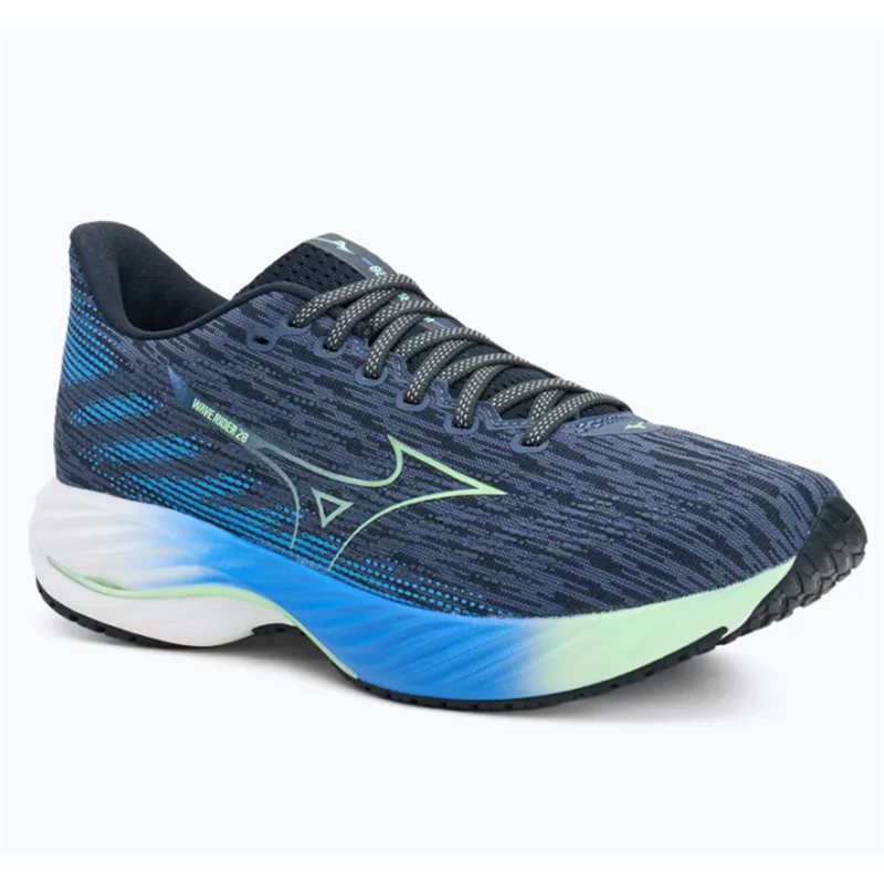 buty do biegania męskie Mizuno Wave Rider 28 J1GC240351- vintage indigo/neo mint/frontier blue