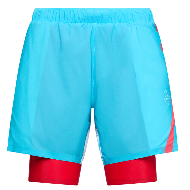 spodenki biegowe damskie La Sportiva Flow 5" short W- malibu blue/ hibiscus