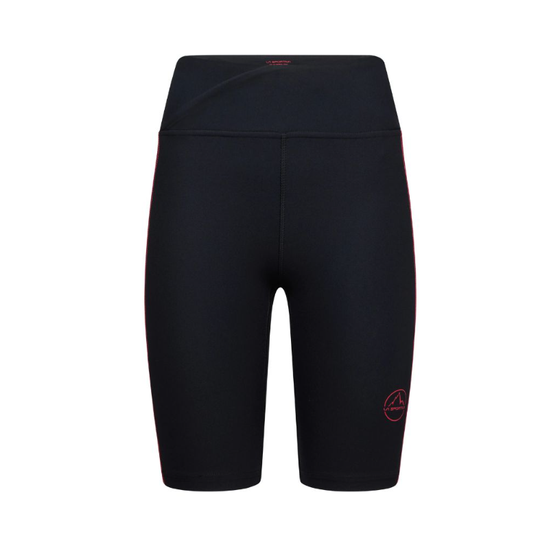 spodenki biegowe damskie La Sportiva Triumph Tight Short W- black/ hibiscus