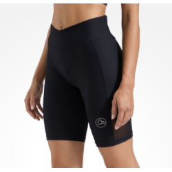 spodenki biegowe damskie La Sportiva Triumph Tight Short W- black/ hibiscus