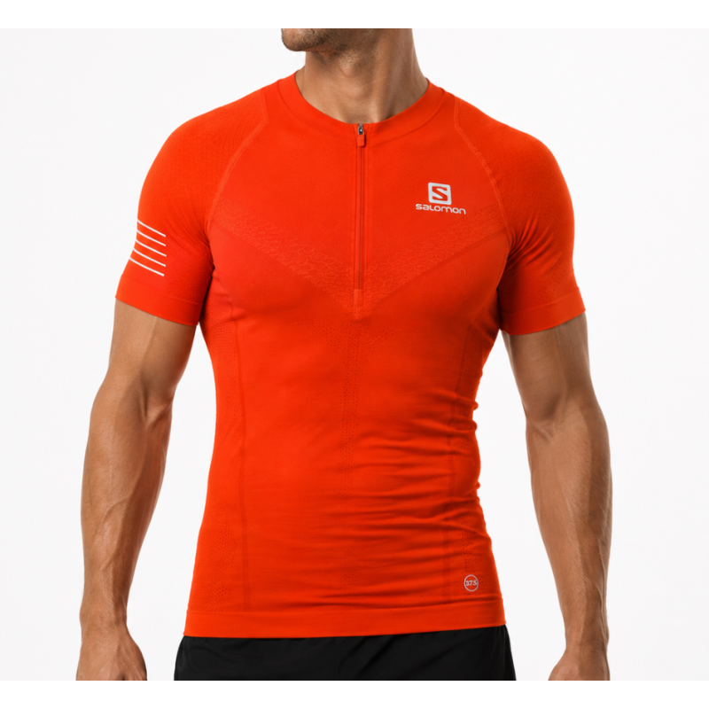 koszulka męska Salomon EXO Motion HZ SS Tee - fiery red