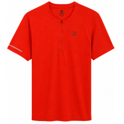 koszulka męska Salomon AGILE HZ SS Tee- fiery red