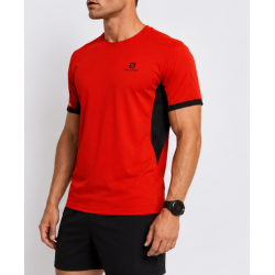 koszulka męska Salomon Agile + SS Tee- fiery red