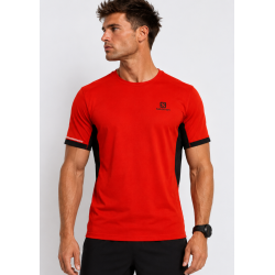 koszulka męska Salomon Agile + SS Tee- fiery red