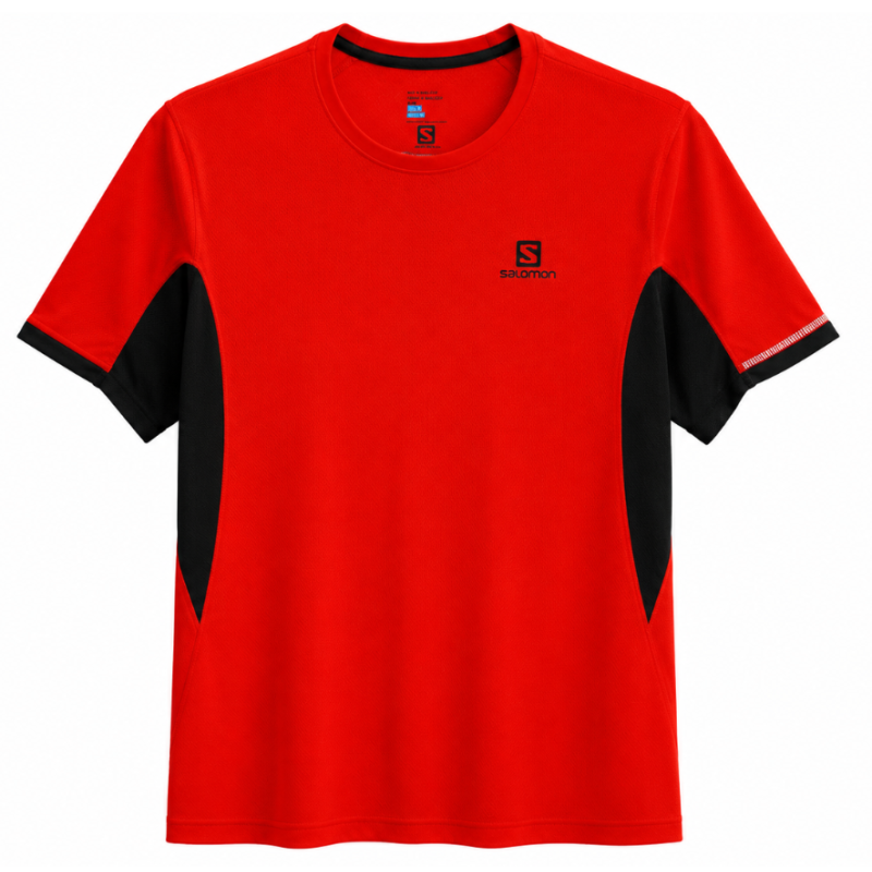 koszulka męska Salomon Agile + SS Tee- fiery red